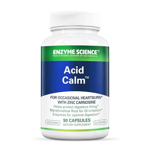 Enzyme Science™ Acid Calm™, 90 Capsules – for Occasional Heartburn and Indigestion – Digestion Enzyme Supplement – Digestive Aid – Vegetarian Capsules