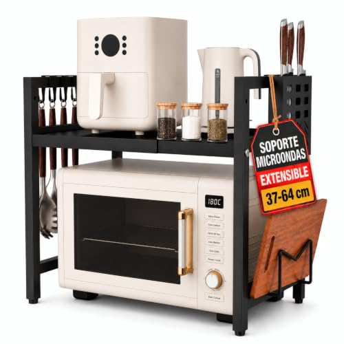 UTINEX Soporte Extensible Microondas 2 Niveles   Mueble Estantería Cocina