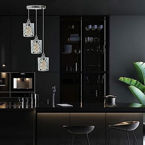 Retro Pendelleuchten-Schirm – Metallkäfig-Lampenschirm, Trommelform, Einfache Montage Für Deckenlampe (Black P5)