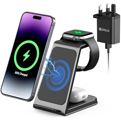 AOWIN 3 in 1 Wireless Charging Station Cover