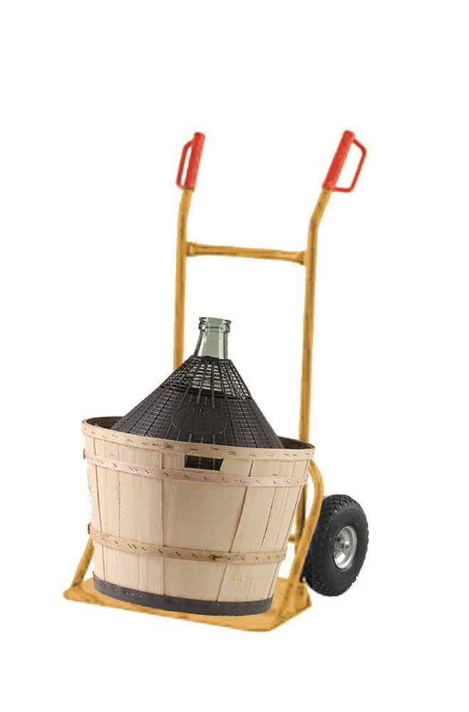 Svelt Carrello Professionale Porta Bidoni e Damigiane in Acciaio – Struttura Rinforzata, Portata 300 Kg, Ruote Antiforatura, Made in Italy