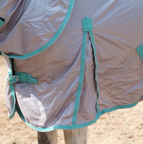 Image of LEAFOREST Horse Mesh Combo Fly Sheet with Adjustable Belly Guard and Detachable Neck Cover Lightweight and Breathable Protect Equines Gray 78 inch