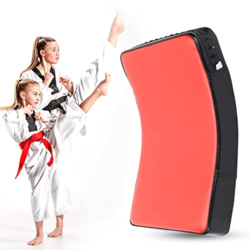 Sungooyue Taekwondo Kick Boxing Pad, Arc Space Leather Martial Arts Muay Thai Foot Target Kick Punch Pad (Red) #TOP1