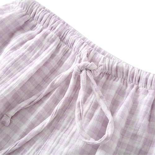 Image of STMAHER 2 Pack Women's Cotton Pajama Bottoms Lightweight Sleep & Lounge Pants Plaid Sleepwear Long Pj Pants With Pocket GP S0
