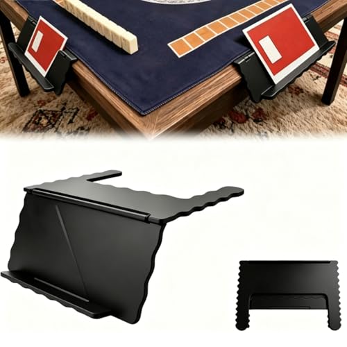 TruviaCore Mahjong Card Holder Under-Mat Slide-in Stand Angled Viewing Rack Mahjong Card Holder for Table-Space-Saving 3D-Printed Table Accessory Foldable Design for American Mahjong (Black)