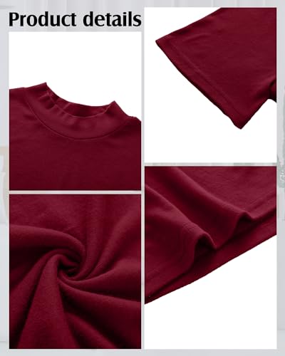 Ficerd 3 Pack Men's Mock Neck T Shirts, Cotton Short Sleeve Turtleneck Tee Shirts Slim Fit Basic Casual Solid Undershirt Tops4