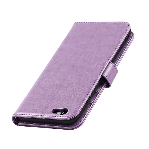 Sunyoo For Iphone 6S Case,For Iphone 6 Case,Flower Printed Leather Magnetic Book Wallet Case With Stand Holder Flip Cover With Card Slots And Strap Compartment For Iphone 6/6S(4.7")-Purple #TOP3