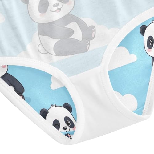 Toddler Girl Briefs, Cute Cartoon Pandas Blue Girls' Cotton Brief Underwear, 2T–8 Years4