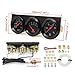 52mm Triple Gauge Set Water Temperature Voltage Oil Pressure 0100PSI 12V Compatible with Racing Petrol Car