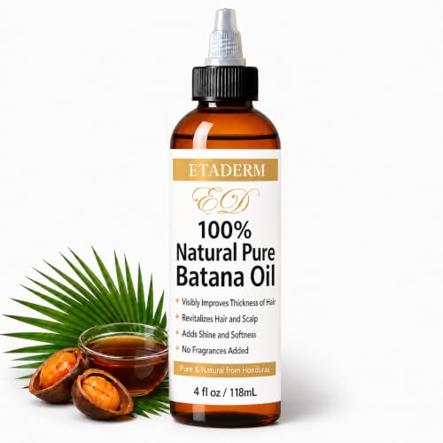 ETADERM 100% Pure Raw Batana Oil for Hair Growth - Stimulates Regrowth Nourishes & Repairs Damage - All Natural Cold-Pressed Authentic Honduras-Sourced Hair Oil for Stronger Thicker Hair 4 Fl Oz