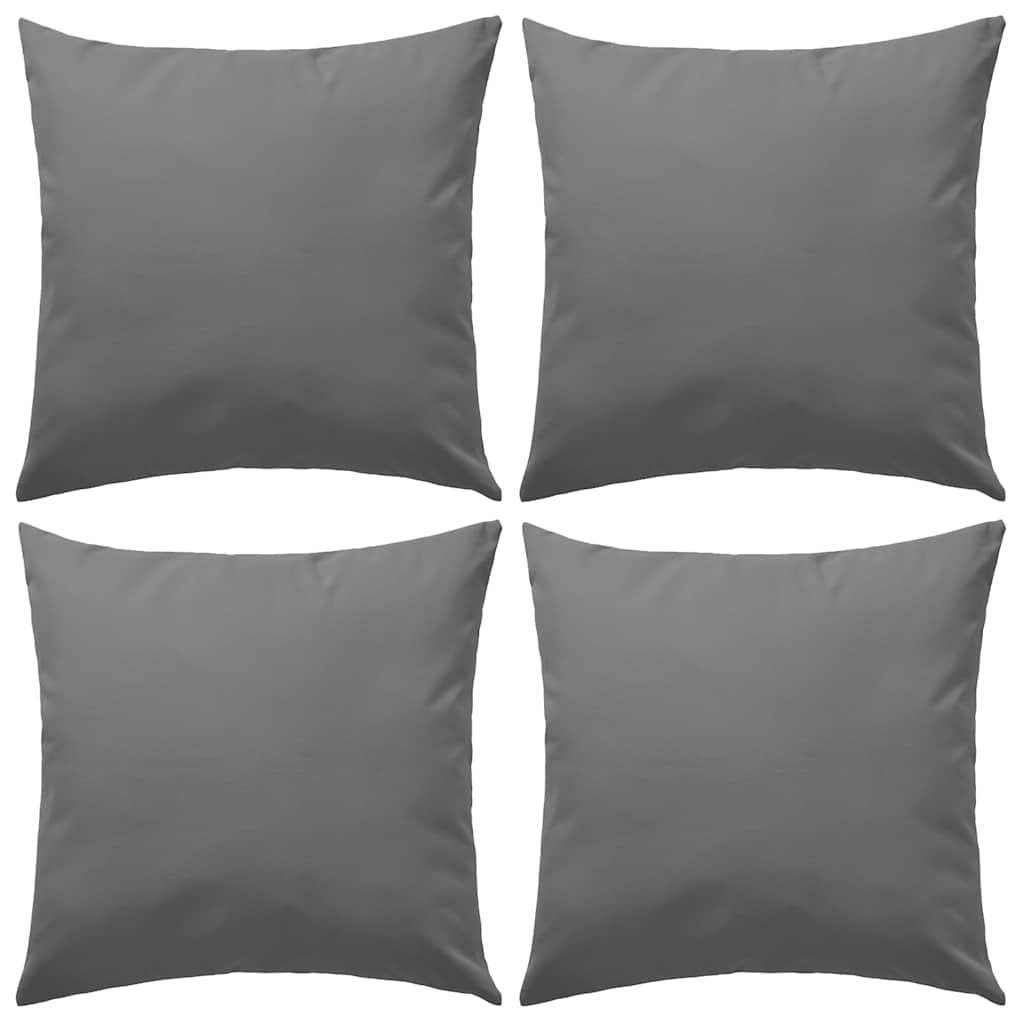 Dekokissen Außen wasserabweisend 4 STK. 45x45 cm Grau, weiche Sitzkissen Gartenmöbel mit Reißverschluss, pflegeleichter Bezug waschbar, langlebig und UV-beständig für den