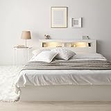 ベッド シングル フレームのみ ホワイト 収納付き ベット 照明 コンセント お客様組立 Rizon ライゾン