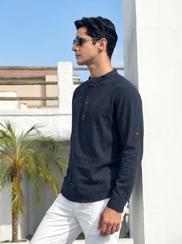 Image of ROYALSCOUT Men's Cotton Blend Full Sleeve Kurta Shirts Pack of 1 Designed for Festive Moments, Cultural Functions, or Casual Gatherings