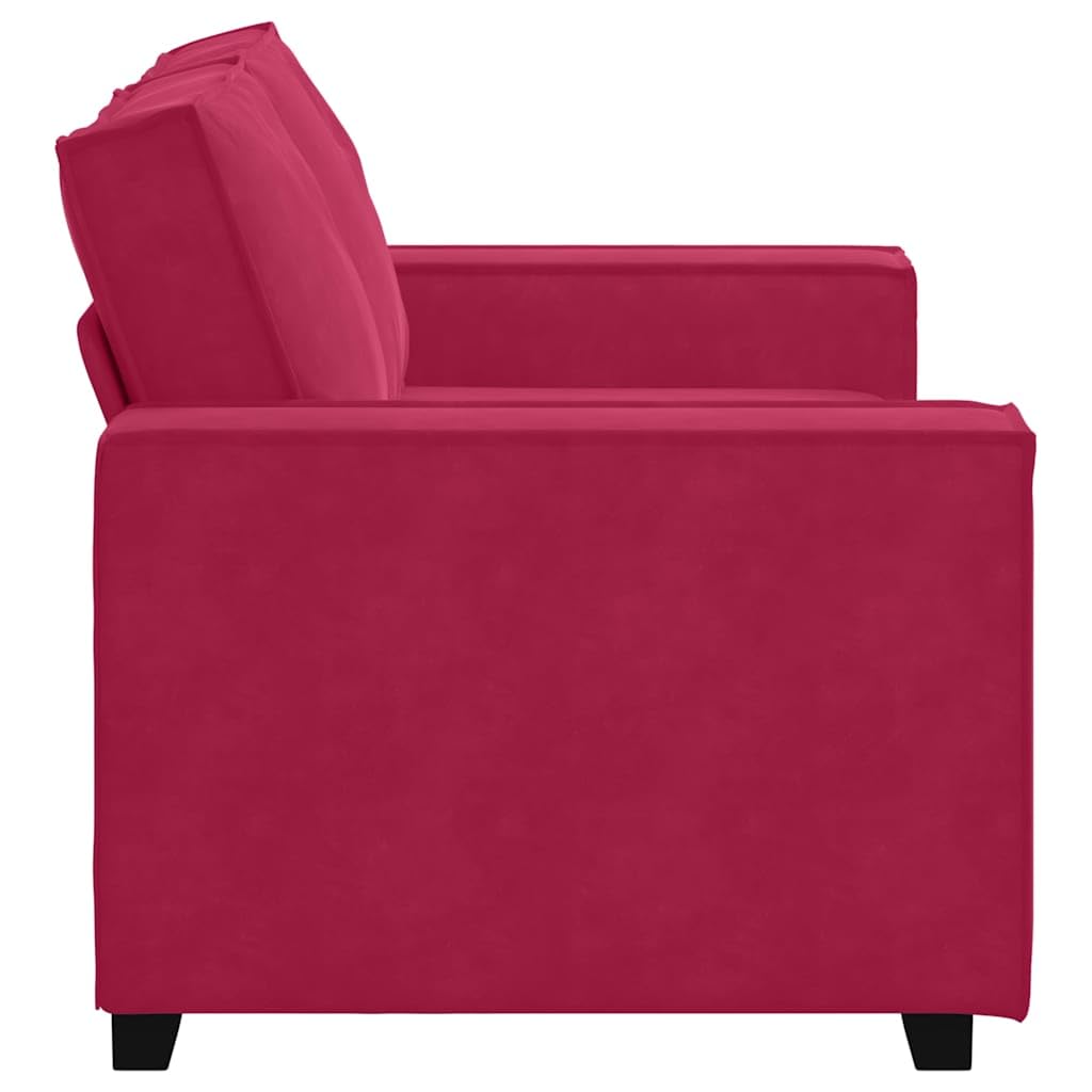 Canapé 2 Places, Causeuse de Salon Fauteuil Sofa 2 Places Rouge Bordeaux 160 x 78 x 84 cm Velours