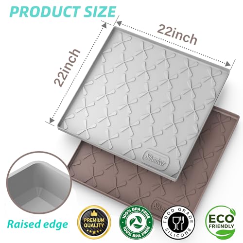 SIKADEER 22" x 22" Under Sink Mat Waterproof, Silicone Mat Kitchen Drawer Shelf and Cabinet Liner, Sink Protector for Kitchen Organizers and Storage, Boot Tray Pet Food Mats