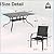 Crownland 7 Piece Patio Dining Set, Outdoor Textilene Dining Sets, 6 Textilene Metal Chairs and Rectangular Outdoor Dining Table with 1.57" Umbrella Hole,Black
