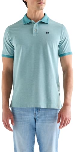 Wrangler Polo Refinado para Hombre, Color Azul Brittany, XL