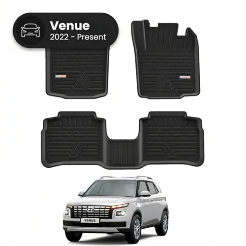 Image of 3D TPE Car Floor Mat for Venue (2022 Onwards) Custom Fit, Heavy Duty & Anti-Slip Venue Floor Mat | Easy to Clean, All Weather Resistant, Waterproof & Dustproof Car Foot Mat