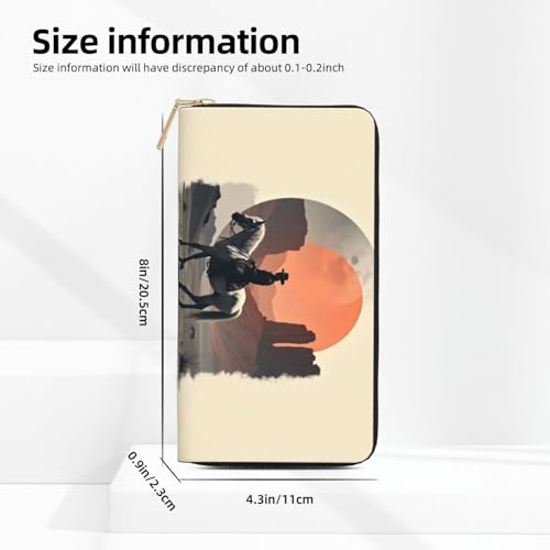 Vintage Brown Cowboy-B Print Wallet Women, Leather Bifold Multi Card Wallet, Long Purse Women's Wallets2