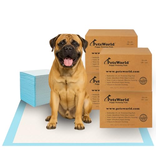 PETSWORLD 2XL Puppy Pads 28x44 in (400 ct) — ultra-absorbent, leak-proof