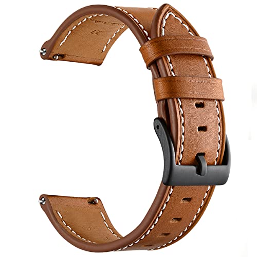 Bracelet en cuir Samsung Galaxy Watch 4 ajustable et respirant marron 20mm