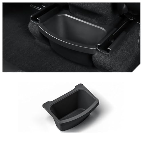 STAMOO For Tesla Model Y Juniper 2025 Rear Seat Storage Box Organizer Center Console Bins Backseat Trash Can Garbage Bag Under Seat Tray Accessories