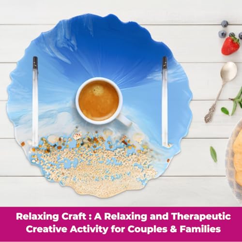 Image of Oytra Resin Coaster Making Kit Epoxy Art DIY Craft Set for Beginners with Silicone Mould Liquid Casting Material & Tools Coasters Gift Kit (8 Inch Coaster Kit)
