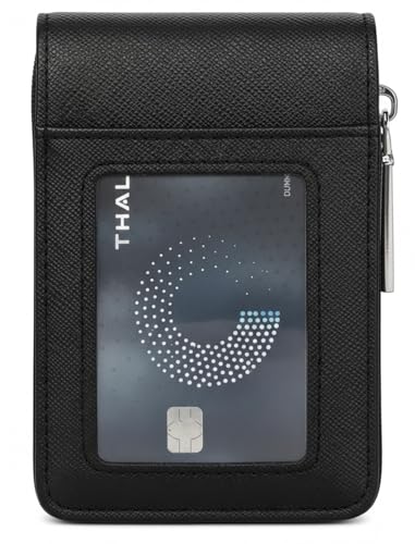 Image of NAPA HIDE Slim Zipper Card Holder Wallet for Men & Women | RFID Blocking Accordion Credit Card Case | Compact Cash & Card Organizer with Smooth Metal Zip (Black)