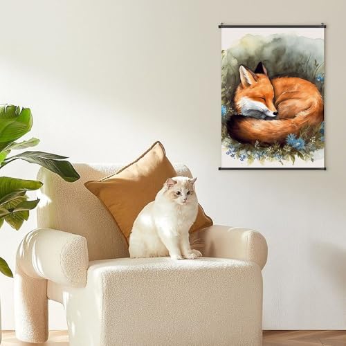 Poster imprimé renard endormi art mural salon moderne