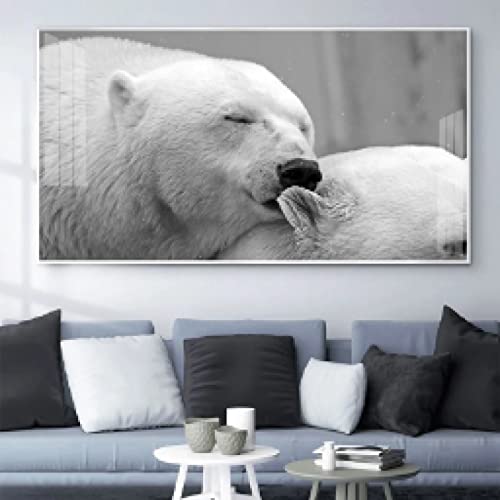 Ours Polaire Dans La Neige Peinture Toile Pour Illuminer Votre Bureau Et Couloir