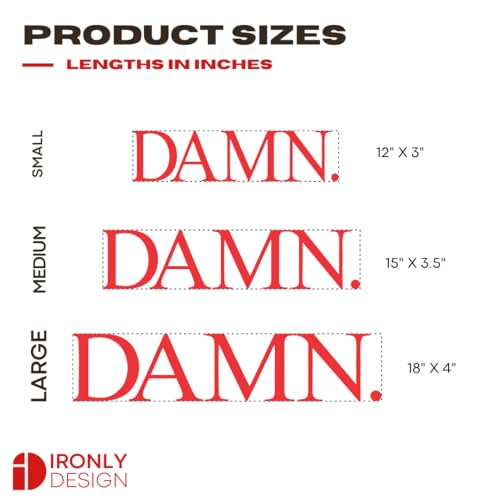 Image of Sticker for Glass & Mirrors| Minimal Vinyl Decal for Bedroom Bathroom & Cafe | Self-Adhesive Waterproof Quote Aesthetic Mirror Sticker | No Mirror Included (Damn., Small, Transparent Red)