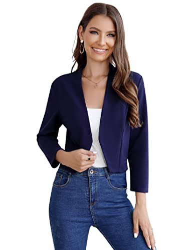 Clearlove Damen Blazer 3/4 Ärmel Elegant Blazerjacke Einfarbig Slim...