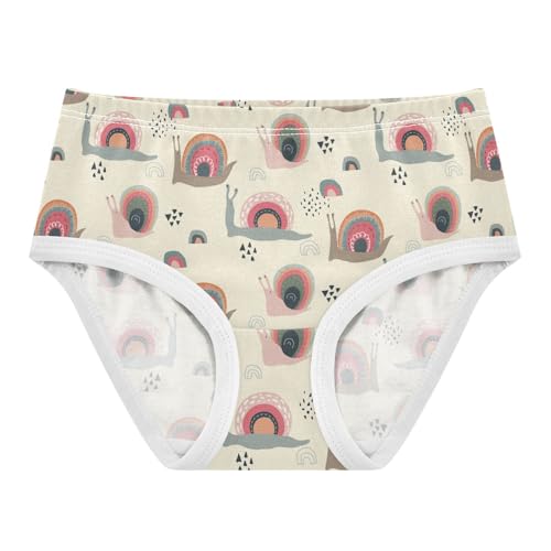 Little Girl Underwear Toddler Panties Kids Undies Rainbow Snails Soft Cotton Briefs 2T-8Y