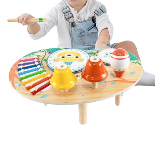 Jouet en bois d'éveil musical pour la petite enfance et table d'activités éducative
