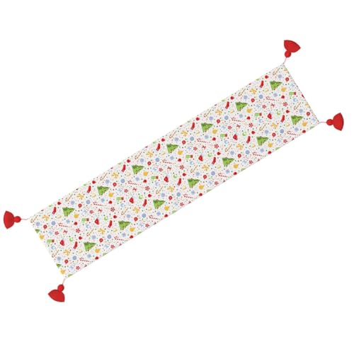 Chemin de table de Noël avec pompon finitions haut de gamme 152 cm - 3