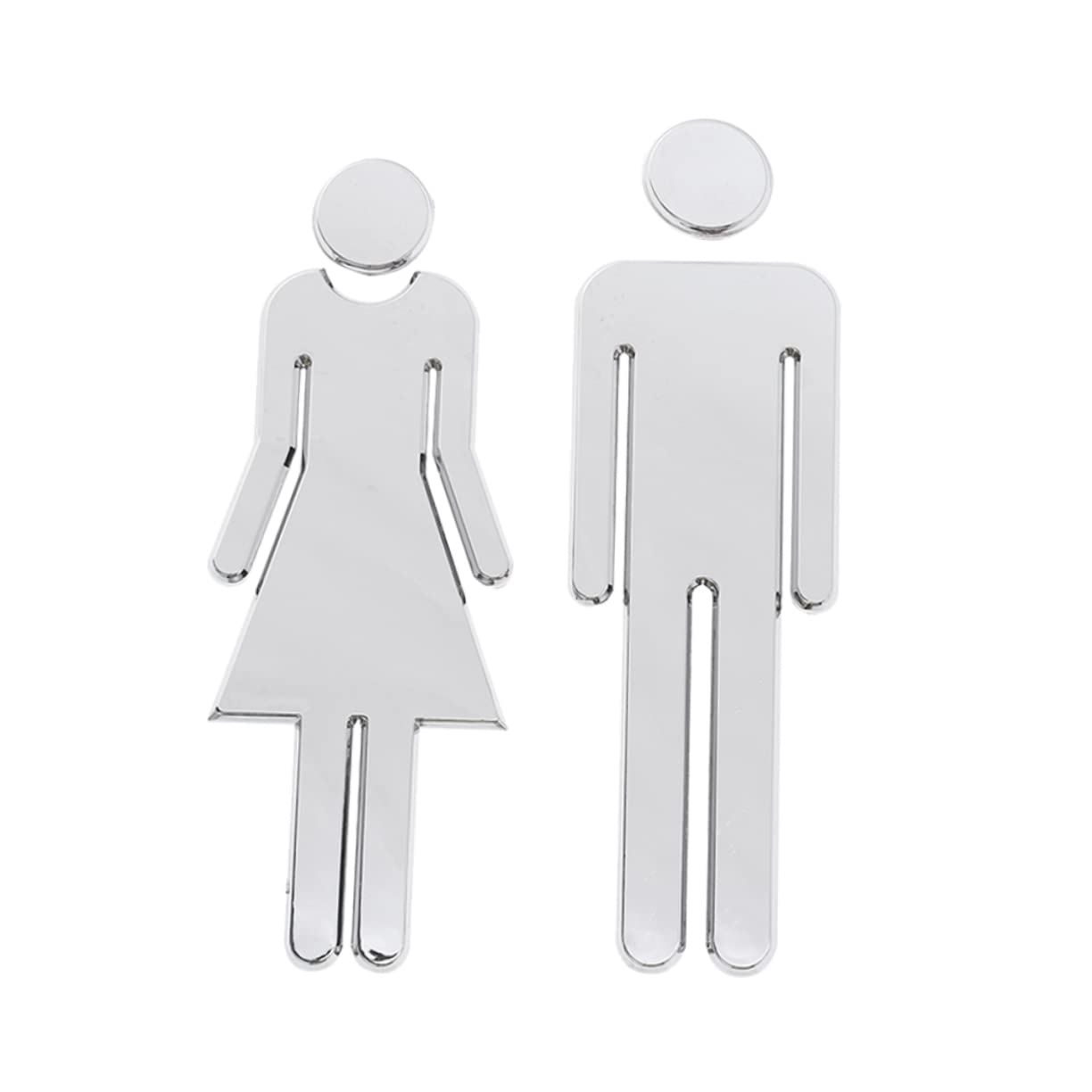 OUNONA Mirror Wall Sticker 12cm Restroom Sign Men/women Shape Self-adhesive Office Hotel Decorative Stickers