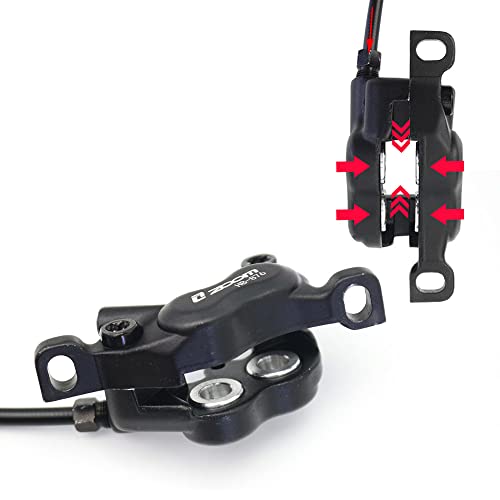 Deying Zoom 4-Piston Mtb Hydraulic Disc Brake Set/W 160Mm Floating Disc Rotors Internal Routing (Black 1) #TOP1