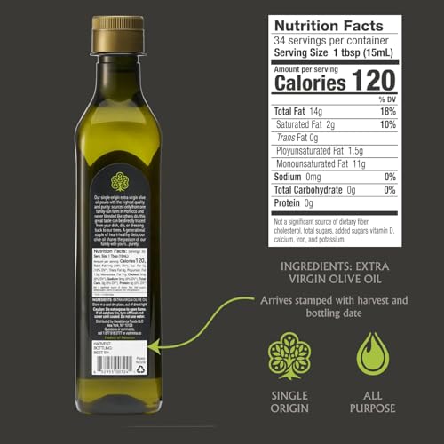 Mina Moroccan Olive Oil Extra Virgin 16.9 Fl Oz, Polyphenol Rich, Third Party Tested, Clinically Proven, Single Origin Extra Virgin Olive Oil, Less than 0.2% Acidity, 500 ml - Image 3