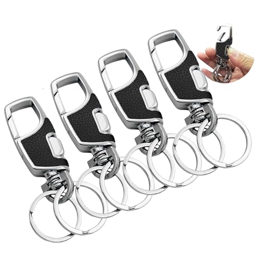 Image of 3pcs Heavy Duty Key Chain, 3 Pack Car Key Chains with 2 Metal Key Rings Carabiner Keychains