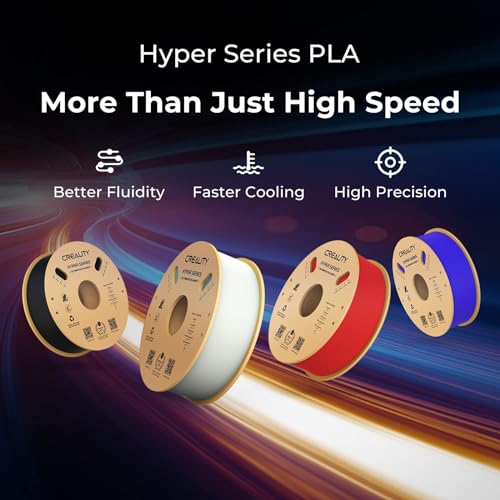 Image of Creality Hyper PLA Filament 1.75mm, High-Speed Printing 30-600mm /s, Smooth Extrusion and Stable Printing, Low Stringing,Consistent Performance 3D Printer Filament,+ /- 0.03mm Accuracy(Blue)