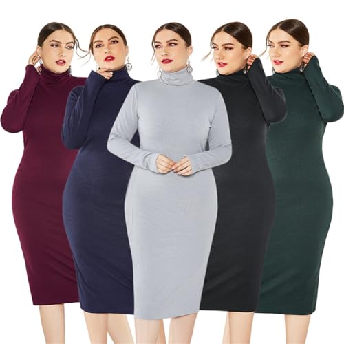 Robe pull extensible grande taille avec haute encolure : sublimez vos courbes sans serrer - 7