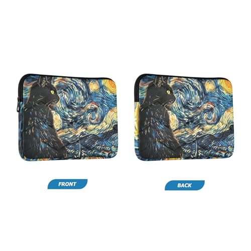 Funda para portátil Van Gogh Night Sky Cat 13-14 pulg miniatura 2