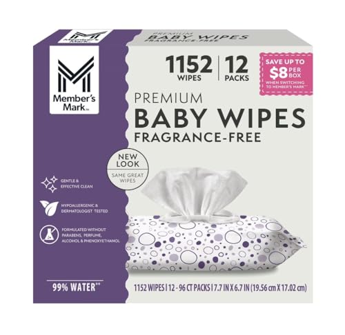 Member Mark Premium Fragrance-Free Baby Wipes (1152 Count) 19.6 pounds 1152.0 Count