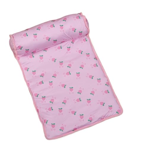 Lettino per cani rinfrescante - Tessuto di cotone 60x40x15 cm Imbottitura in seta ghiacciata | Lettino rinfrescante per cani e gatti con morbido cuscino traspirante, design pieghevole, comfort estivo
