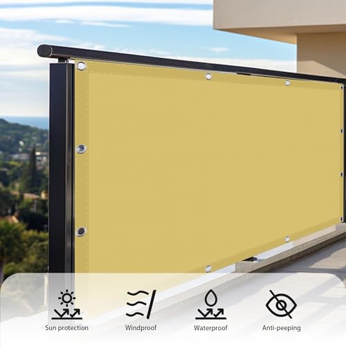Toile ombrage imperméable rectangulaire 2.6x3.8m jaune sable avec oeillets