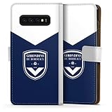 DeinDesign Etui Compatible avec Samsung Galaxy S10 Etui Folio Etui magnetique FC Girondins de Bordeaux Produit sous Licence Officielle Football