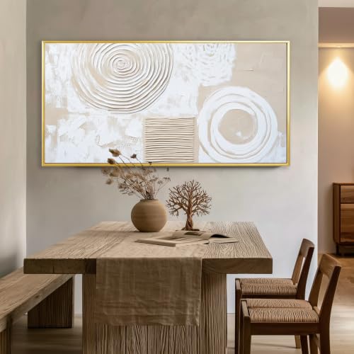 Canvas Wall Art With Frame, Bohemian Geometric Abstract Painting, Warm Tone Modern Wall Decor For Bedroom Hallway Office, 24x48 Inches by youkiswallart - Used condition - Image 8