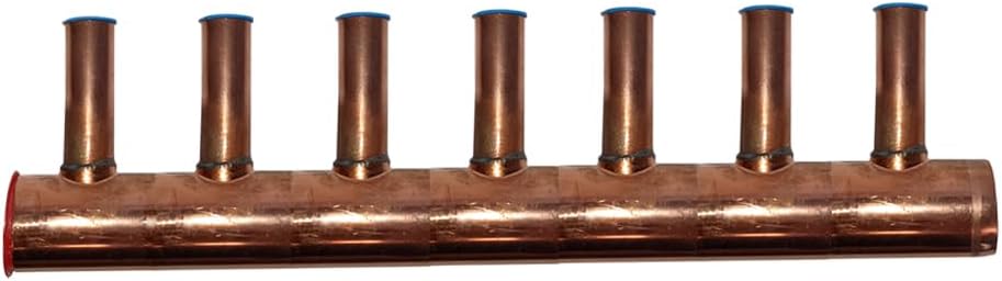 7 Loop 1" Copper Manifold w/ 1/2" copper fittings & 1/2" Pex-Al-Pex Fittings