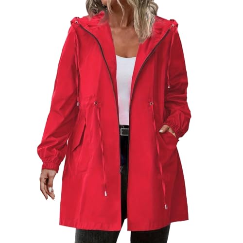 Veste imperméable femme grande taille avec capuche pour randonnée