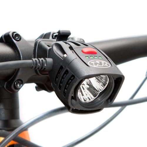 NiteRider Pro 2200 Race Front Bike Light &ndash; 2200 Lumen Rechargeable (4-Cell) MTB Headlight &ndash; 7 Modes w/Fuel Gauge Helmet & Handlebar Mount IP64 Dust, Impact, Waterproof 25hr Runtime Night Riding
